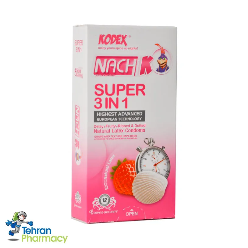 کاندوم تاخیری، حلقوی و میوه ای ناچ کدکس - Super 3 in 1